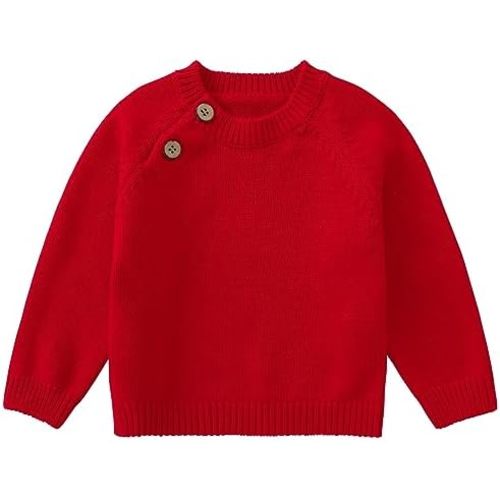 pureborn Baby Toddler Boys Girls Pullover Sweater Cotton Knit Button Closure Sweaters