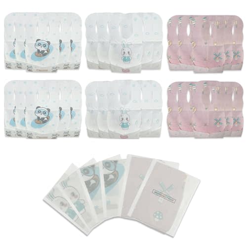 30 Pcs Disposable Bibs Baby for Toddler Feeding | Individually Packaged Baby Bibs with Catcher and Waterproof for Girls Eating,Travel Essential