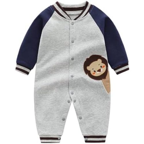 Unisex Baby Long Sleeve Romper Cotton Cartoon Print 0-18 Months