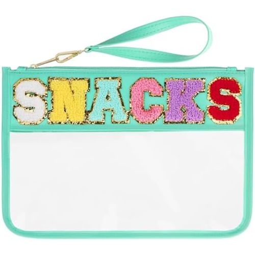 Snack Bags Pouch Travel Makeup Bag Chenille Letter Patch - Waterproof Nylon Clear Cosmetic Bag/Tote Bag/Makeup Travel Bag/for Women Girls