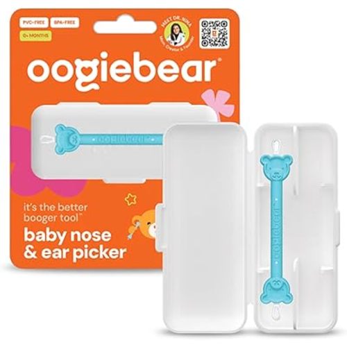 oogiebear: Baby Nose Cleaner & Ear Wax Removal Tool - Safe Booger & Earwax Removal for Newborns, Infants, Toddlers - Dual-Ended - Essential Baby Stuff, Diaper Bag Must-Have, with CASE