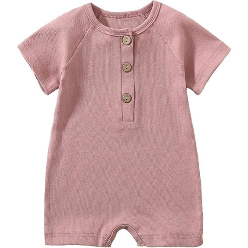 Baby Romper – Cotton Newborn Outfit, Short Sleeve Unisex Onesie