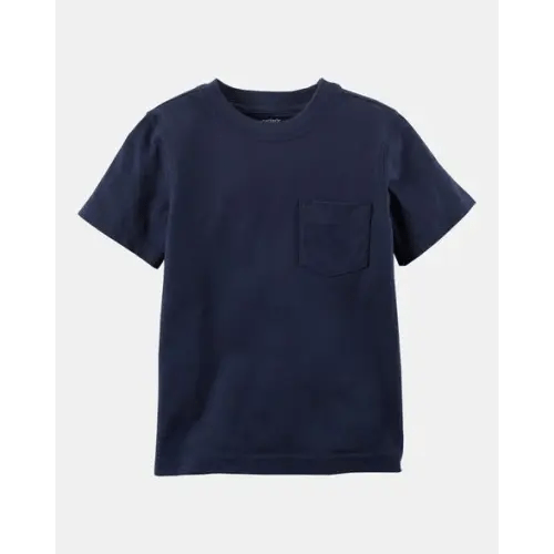 Baby Solid Short-Sleeve Pocket Tee - Navy | Carter's