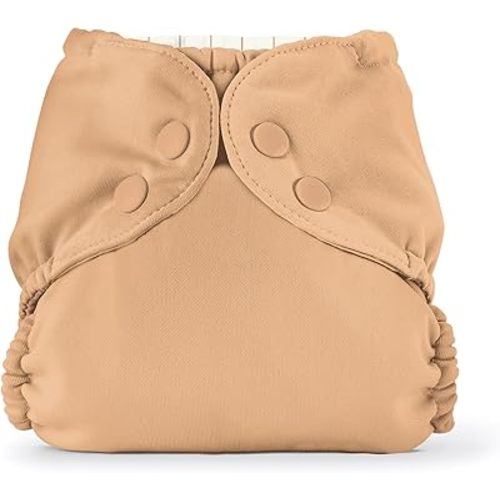 Esembly Cloth Diaper Cover - Reusable Swim Diaper, Waterproof, Breathable - Adjustable Outer Layer Over Absorbent Inner for Blowout Protection - Sepia, Size 1 (7-17lbs)