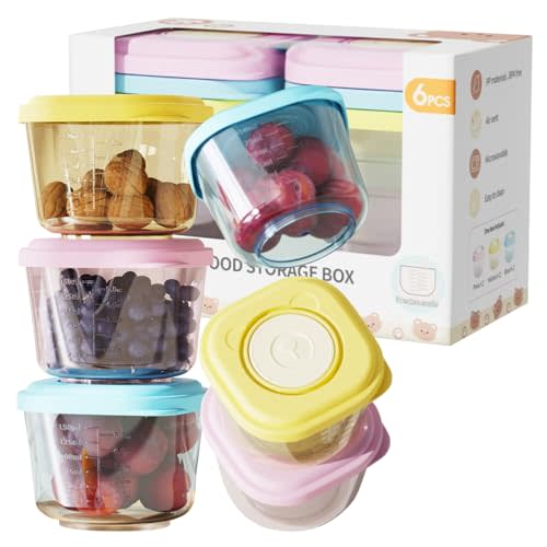 Tasttin Baby Food Containers - 5 oz Food and Snack Storage Jars with Sealing Lids, Safe and Durable, Freezer, Microwave and Dishwasher Safe