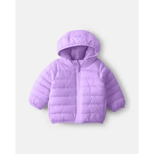 Baby Girl Midweight Packable Puffer - Purple | Carter's