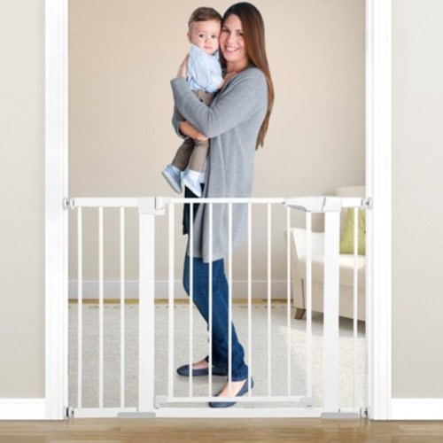 GOTGELIF Baby Safety Gate 29.5" to 43.3" Wide - Auto Close - Pressure Mount - Pet Gate - White