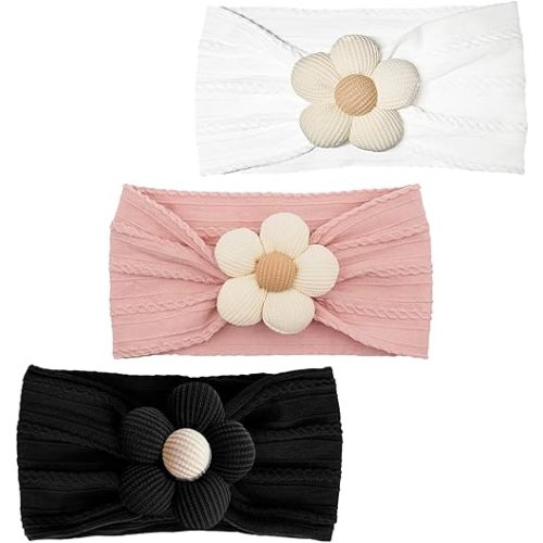 Baby Flower Headbands Baby Girls Nylon Headband Soft Stretchy Hairbands Accessories for Newborn Infant Toddler Kids