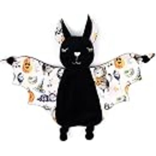 Baby Personalized Bat Lovey Toy Security Blanket | Gothic Baby Shower Present – Newborn Girl Plush – First Keepsake with Custom Name