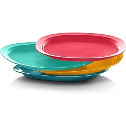 Tupperware Brand Microwave Reheatable Luncheon Plates - Dishwasher & Microwave Safe - BPA Free - Reusable, Lightweight, Durable & Great for Kids