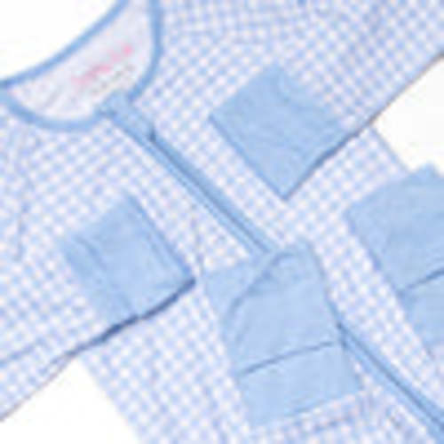 Blue Gingham Bamboo Zippy Pajama, Blue – Stitchy Fish