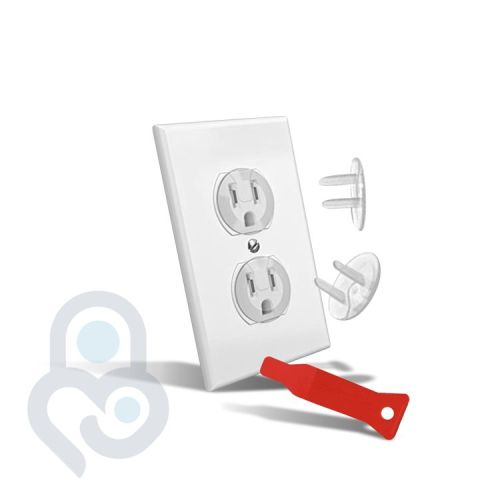 Baby Proof Me Outlet Covers Baby Proofing (24 Pack), Child Proof Outlet Plug Covers, Baby Safety Socket Protectors, Patented Removal Tool Included