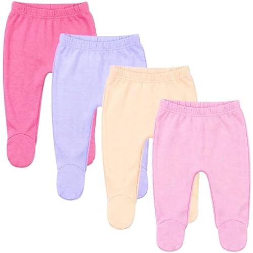 123 Bear Baby Soft Cotton Spandex Pants with Feet