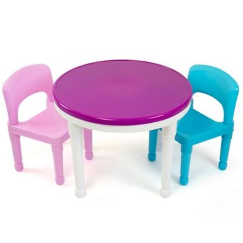 3pc Kids' 2 in 1 Round Activity Table with Chairs - Humble Crew