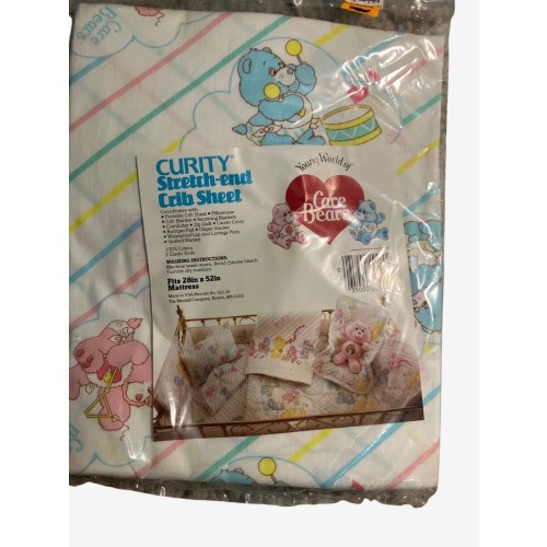 Care Bears Curity Stretch-End Crib Sheet  28" x 52" 100% Cotton