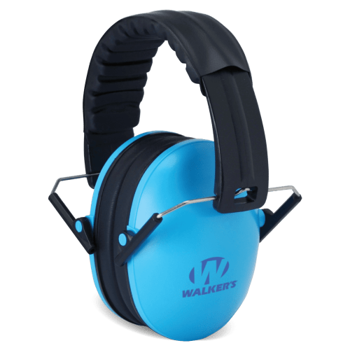 Walkers Game Ear Youth Folding Muff, Blue – 23dB Noise Reduction Rating (NRR)