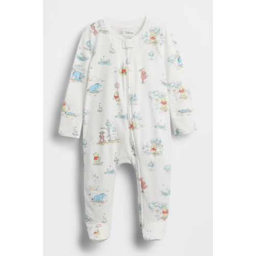 Baby Winnie The Pooh Organic Cotton Footed One-Piece