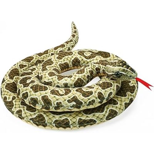Romart Realistic Snake Stuffed Animal: 67-inch Large Lifelike Snake Plush Toy Long Giant Stuffed Animals Snake Plushie Gifts for Kids Boys Girls Christmas, Wild Animals Party Decor (Brown)