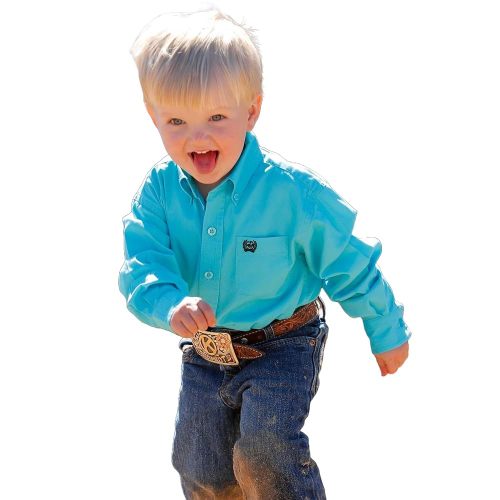 Cinch Infant Boys Turquoise Long Sleeve Button Down