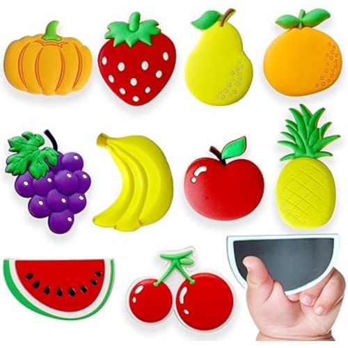 Refrigerator Magnets for Toddlers, Cute Fruit Fridge Magnets for Kids Large Size Toddler Magnets for Refrigerator Full Back Magnets for Babies Ages 3＋Gift
