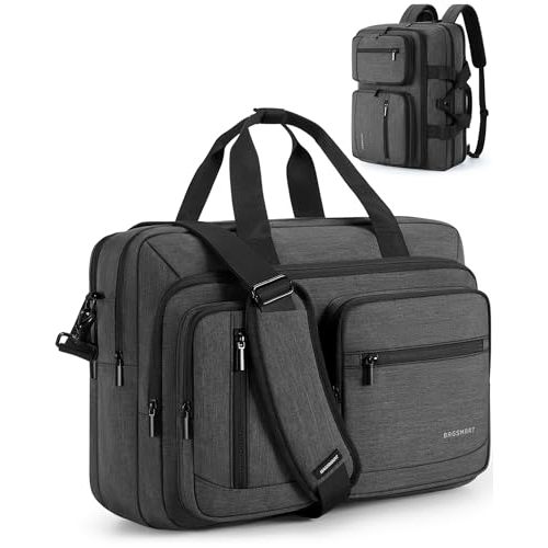 BAGSMART 3 In 1 Laptop Bag for Men, Computer Briefcase 17.3 Inch Laptop Water-Repellent Shoulder Bag, Computer Bag Business Travel Office, Black