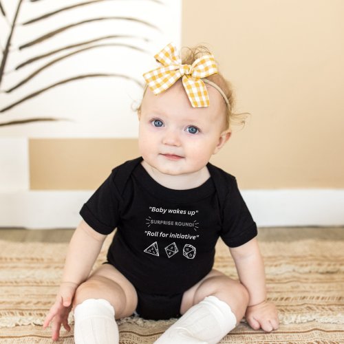 DND baby onesie, dungeons and dragons baby shower gift, role playing child gift, new born gift, d&d shower present, roll for initiative