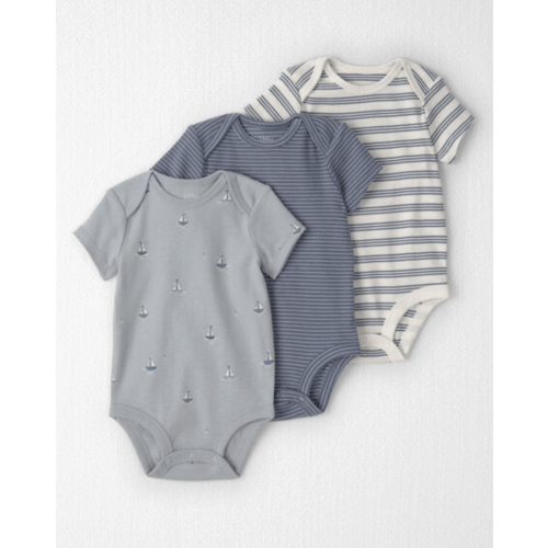 Baby 3-Pack Organic Cotton Bodysuits in Sail Away Print - Little Planet | Carter's
