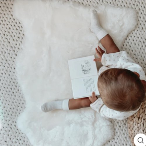 Sheepskin Rug for Babies, 100% Natural, Shorn Lambskin Wool, 2 x 3 Feet, Ivory