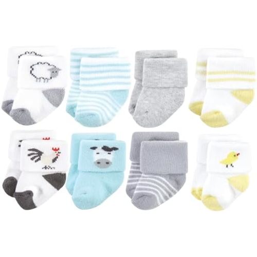 Hudson Baby Basics Unisex Baby Cozy Terry Socks 8-Pack