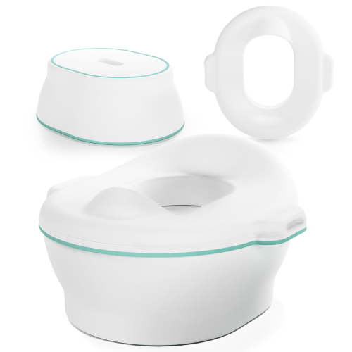 Free Shipping! Frida Baby 3 in 1 Grow With Me Potty Training Toilet Seat with Convertible Potty Topper and Stepstool, White