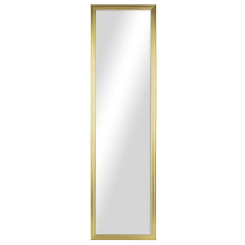 Mainstays Gold Full-Length Rectangular Mirror 13x49 Wall Door Mirror with Metal Hardware