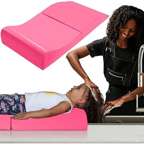 BALAPET Hair Washing Station for Kids,Shampoo Foam Mat for Children Ergonomic Comfortable Support Hair Washing Mat on Sink Portable Foldable Shampoo Buddy Basin Essentials, Patent Pending(Rose)