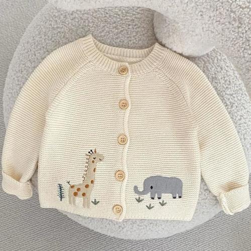 Unisex Baby Embroidered Cotton Cardigan – ONEAKIDS