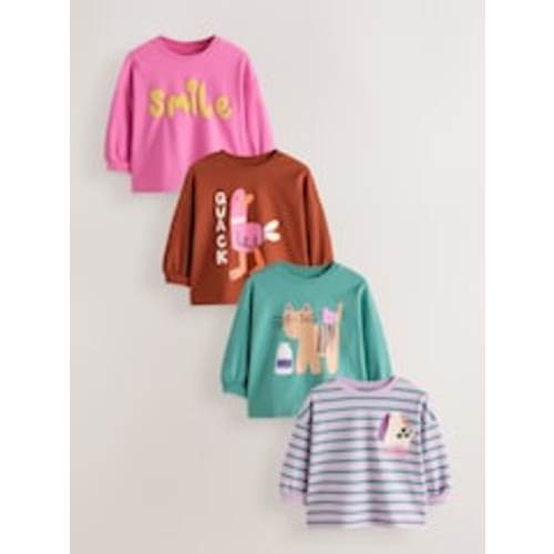 Buy Green Duck Character Long Sleeve T Shirts 4 Pack (3mths-7yrs) from Next USA