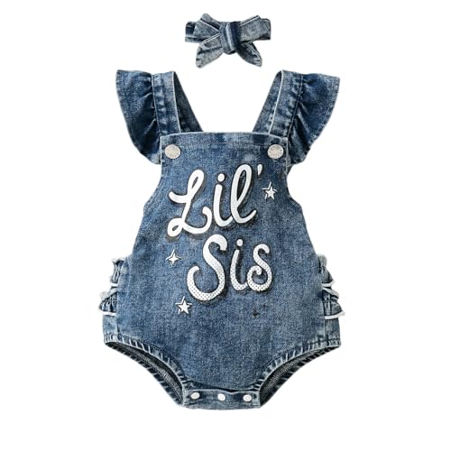Baby Girls Summer Denim Romper Clothes Dress Newborn Onesie Sunsuit 3 6 9 12 18 Months One-Piece Jumpsuits Outfits