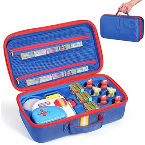 Storage Carrying Case Compatible with Little Tikes Story Dream Machine Books Starter Set and Character (Blue, Large Size)