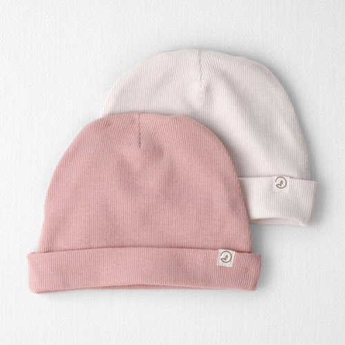 Baby Girl 2-Pack Organic Cotton Rib Caps - Little Planet | Carter's