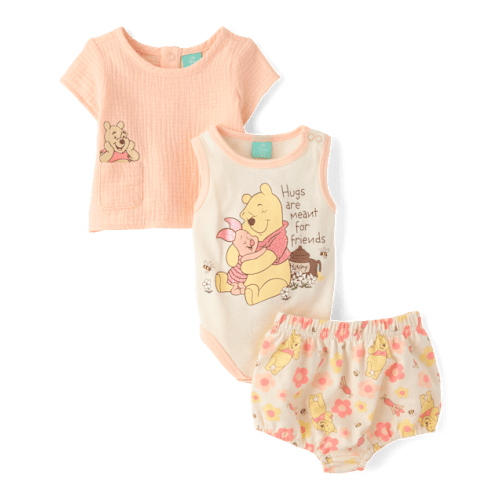 Baby Girls Winnie The Pooh™ Embroidered 3-Piece Playwear Set - Multi