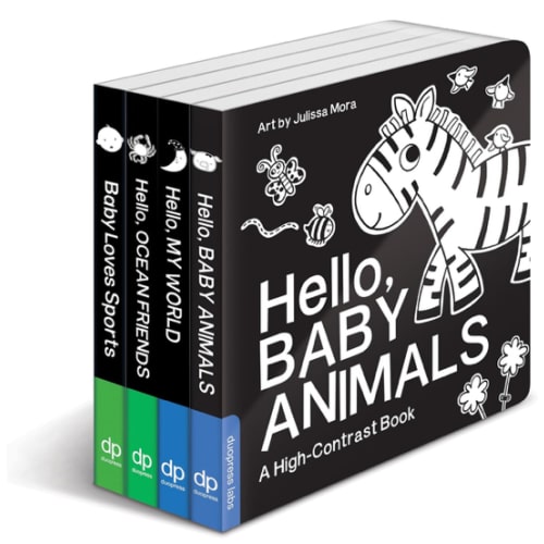 High Contrast Baby Book Set: 4 Board Books for Newborns