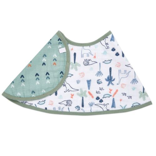 aden + anais essentials Single Cotton Muslin Burpy Bib - Dinotime