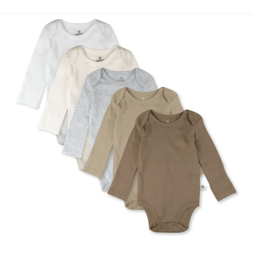 3-6 months, 5-Pack Organic Cotton Long Sleeve Bodysuits | Honest Baby Clothing