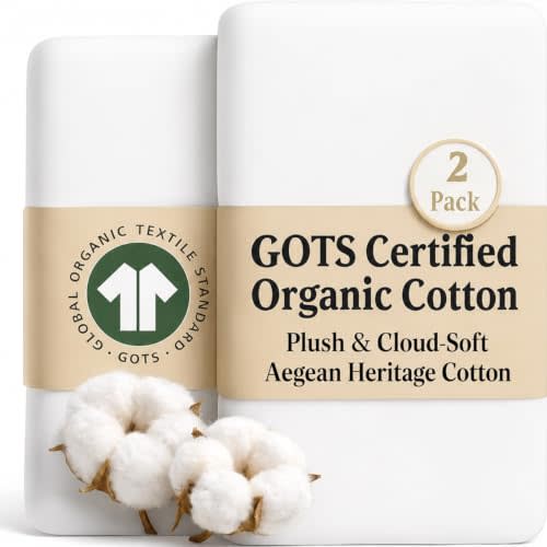 2 x GOTS Organic Bedside Bassinet Sheets 33x20 and 35x19 Compatible with Maxi Cosi Iora, Baby Delight, Koola Baby Bond, Harppa Cudly 3 in 1 - Luxury Turkish Cotton - Boy, Girl
