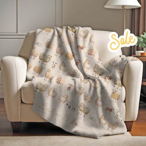 Lost Sheep Blanket, He Leaves the 99 Velveteen Plush Blanket, Luke 15 Soft Blanket, Baptism Gift, Multiple Sizes, Christian House Warm Gift