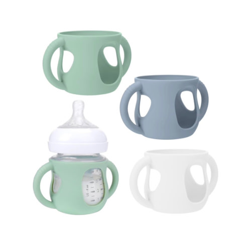 BUSOHA 3 Pack Silicone Sleeves for Avent Baby Bottles - Anti Breakage Baby Bottle Holder with Handle for Avent Natural Glass Baby Bottles,Compatible with Avent Baby Bottle,4 oz