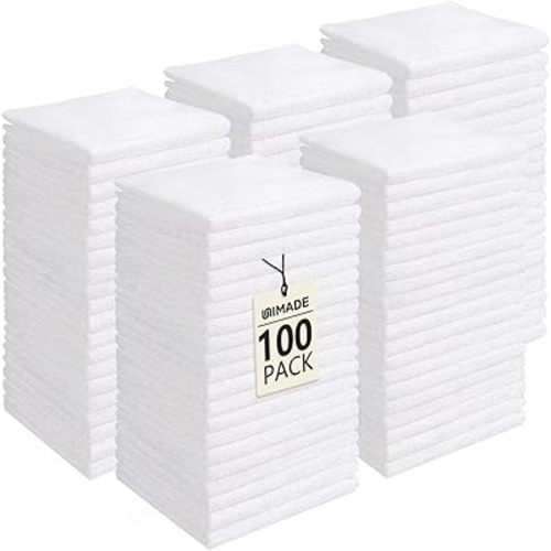 UNIMADE Washcloths Bulk 100 Pack Face Towels, Highly Soft Wash Cloths