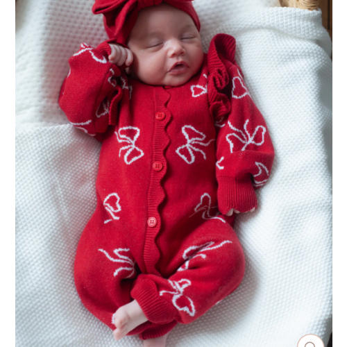 Knit Classic Jumpsuit - Christmas Bows