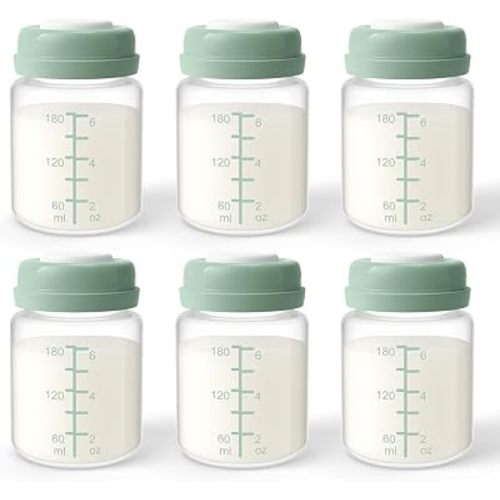 Milk Storage Bottles 6 oz, Compatible with Spectra Pump & Momcozy Cooler