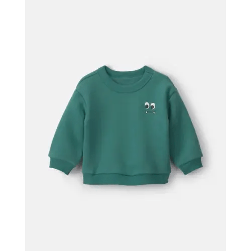 Baby Boy Monster Fleece Pullover Sweatshirt - Green | Carter's