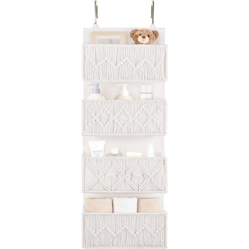 Over The Door Organizer Macrame Boho Hanging Back of Door Storage