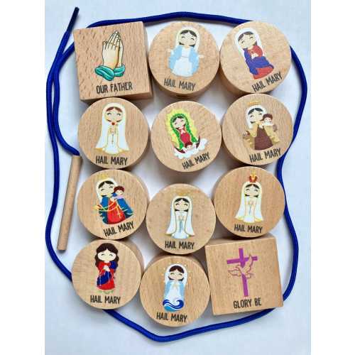 Montessori Rosary Bead Lacing Toy, Children's Prayer Beads